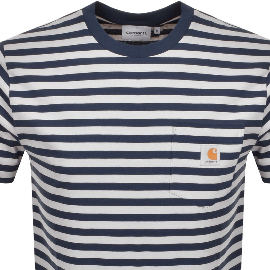 Alternative Image for ProductCarhartt Stripe Pocket T Shirt Navy2